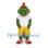 Dragon Mascot Costume in Green with White Shirt and Yellow Shorts