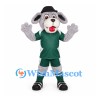 Dog Mascot Costume with Green Sports Uniform and Black Hat