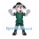 Dog Mascot Costume with Green Sports Uniform and Black Hat