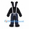 Badger Mascot Costume with White Apron and Blue Pants