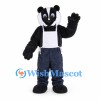 Badger Mascot Costume with White Apron and Blue Pants