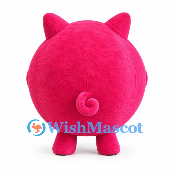 Pig Mascot Costume in Pink with Round Body and Curly Tail