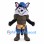 Builder Wolf Mascot Costume with Blue Cap and Tool Belt