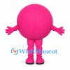 Pink Ball Mascot Costume with Smiling Face and Matching Legs