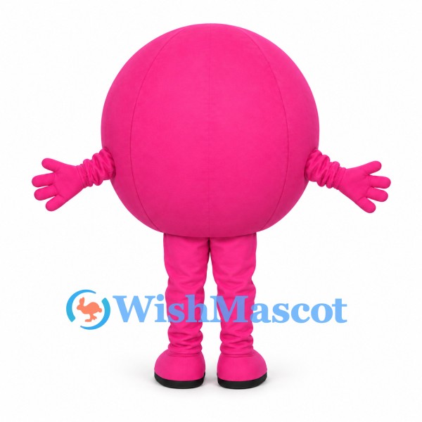 Pink Ball Mascot Costume with Smiling Face and Matching Legs