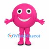 Pink Ball Mascot Costume with Smiling Face and Matching Legs