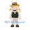 Explorer Girl Mascot Costume with Tan Hat and Green Vest