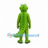 Dragon Mascot Costume in Green with Scaly Pattern and Long Tail