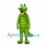Dragon Mascot Costume in Green with Scaly Pattern and Long Tail