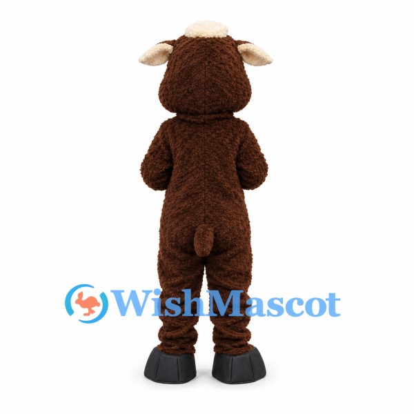 Cow Mascot Costume in Brown with Cream Belly and Pink Nose