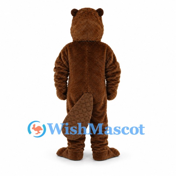 Beaver Mascot Costume in Brown with Buck Teeth and Flat Tail