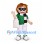 Superhero Girl Mascot Costume with Green Shirt and Striped Scarf