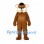 Mouse Mascot Costume in Brown with Cream Cheeks and Black Hair Tuft