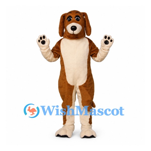 Dog Mascot Costume in Brown with Cream Belly and Paws