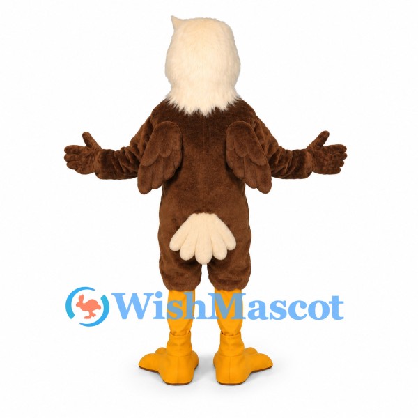 Bald Eagle Mascot Costume with Brown Body and White Head