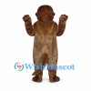Otter Mascot Costume in Brown with Rounded Muzzle and Long Tail