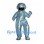 Astronaut Mascot Costume in Metallic Silver with Dark Visor