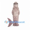 Shark Mascot Costume in Pale Pink with Sunglasses and Large Tail