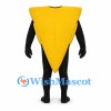 Cheese Wedge Mascot Costume in Yellow with Black Sleeves