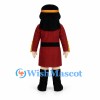 Girl Mascot Costume with Red Dress and Gold Headband