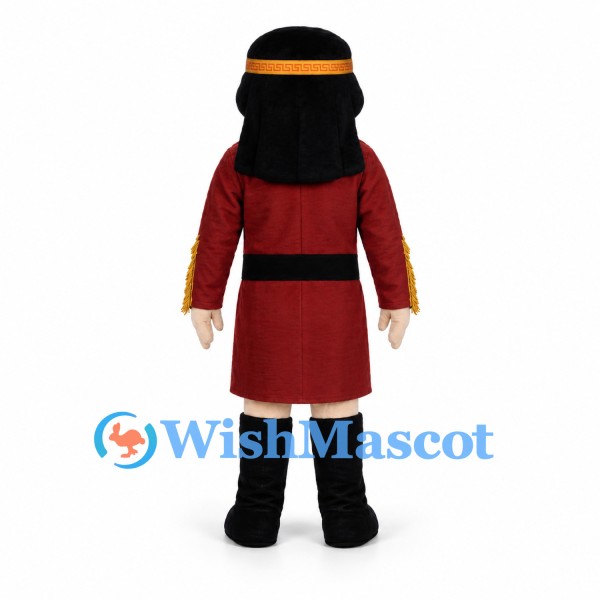 Girl Mascot Costume with Red Dress and Gold Headband