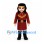Girl Mascot Costume with Red Dress and Gold Headband