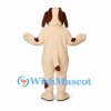 Dog Mascot Costume in Cream with Brown Ears and Tail