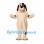 Dog Mascot Costume in Cream with Brown Ears and Tail