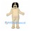 Dog Mascot Costume in Cream with Black Head and Long Ears
