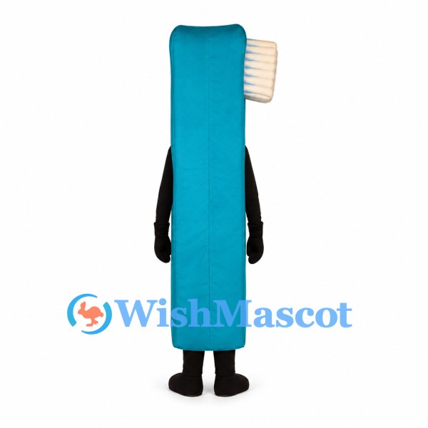Toothbrush Mascot Costume in Teal with White Bristles