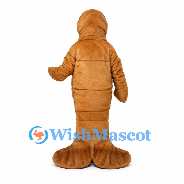 Walrus Mascot Costume in Brown with Large Flippers