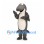 Shark Mascot Costume in Gray with White Belly and Long Tail
