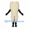 Tooth Mascot Costume in Cream with Large Blue Eyes