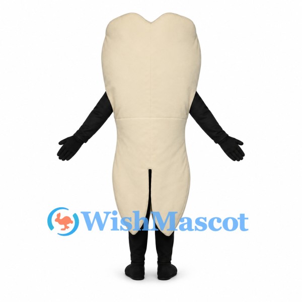Tooth Mascot Costume in Cream with Large Blue Eyes