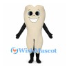 Tooth Mascot Costume in Cream with Large Blue Eyes