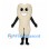 Tooth Mascot Costume in Cream with Large Blue Eyes
