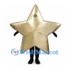 Star Mascot Costume in Metallic Gold with Five Points