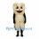 Tooth Mascot Costume in Cream with Red Nose and Smiling Face