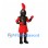 Knight Mascot Costume with Black Armor and Red Plume