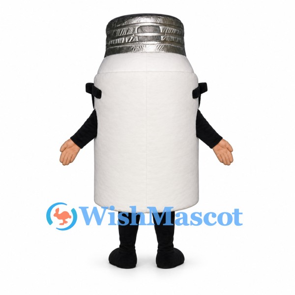 Salt Shaker Mascot Costume in White with Black Glasses
