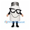Salt Shaker Mascot Costume in White with Black Glasses