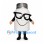 Salt Shaker Mascot Costume in White with Black Glasses