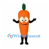Carrot Mascot Costume in Orange with Green Leaf Top