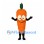 Carrot Mascot Costume in Orange with Green Leaf Top