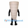 Tornado Mascot Costume in Cream with Smiling Spiral Body
