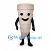 Tornado Mascot Costume in Cream with Smiling Spiral Body