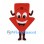 Arrow Mascot Costume in Red with Downward Point and Smiling Face