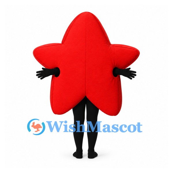 Star Mascot Costume in Red with Five Rounded Points