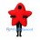 Star Mascot Costume in Red with Five Rounded Points