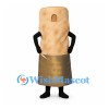 Burrito Mascot Costume with Tan Wrap and Gold Foil Detail